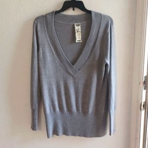 Gray V-neck Sweater